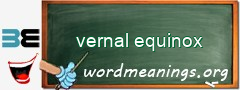 WordMeaning blackboard for vernal equinox